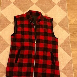 Red and Black Checkered Vest